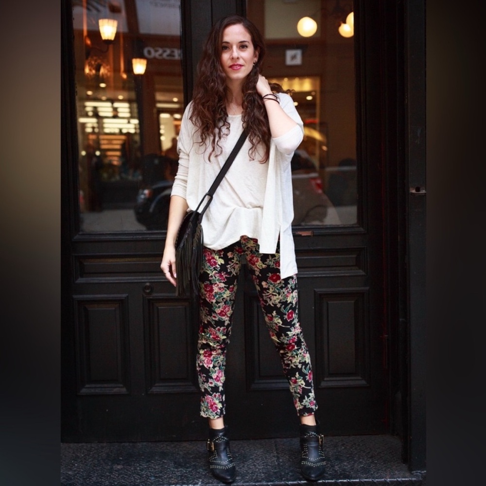 Free People Floral Corduroy Women's Pants Size 28